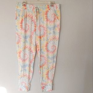 Koolaburra by UGG Multicolor Tie Die Fractal Print Modal Pajama Bottoms NWOT